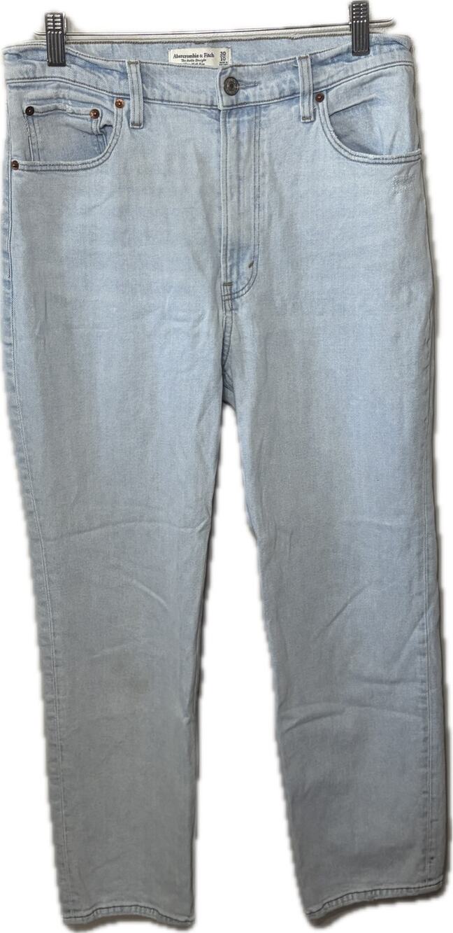 Abercrombie & Fitch Jeans Ankle Straight Ultra Hi Rise Light Wash Distressed 10